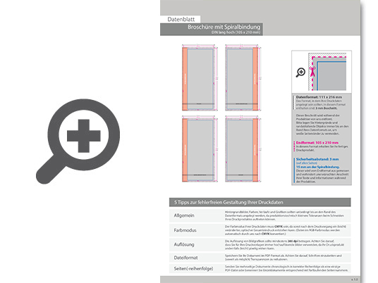 Product Bild brosch__re_mit_metall-spiralbindung__endformat_din_lang_(105_x_210_mm)__124-seitig